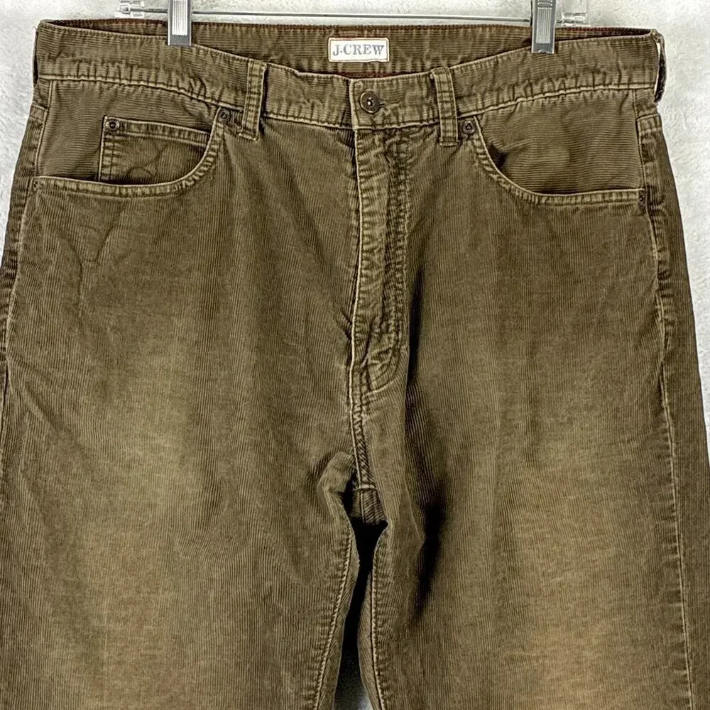 VTG J.Crew Pants Mens 34x30 (36x32) Brown Faded Corduroy Baggy Preppy Skate 90s